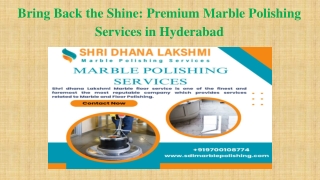 Bring Back the Shine Premium Marble Polishing Services in Hyderabad