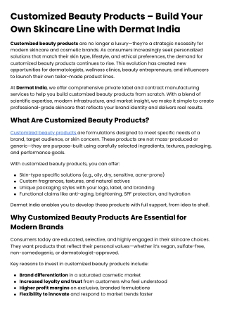 Customized Beauty Products