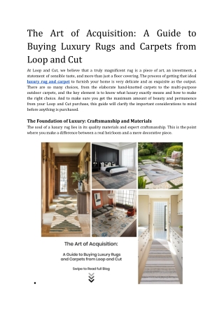 The Art of Acquisition_ A Guide to Buying Luxury Rugs and Carpets from Loop and Cut