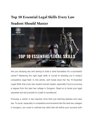 Top 10 Essential Legal Skills Every Law Student Should Master