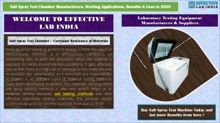 Salt Spray Test Chamber Manufacturers, Working Applications, Benefits & Uses