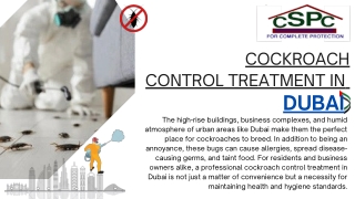 Cockroach Control Treatment in Dubai Safeguarding Homes and Businesses from Persistent Pests