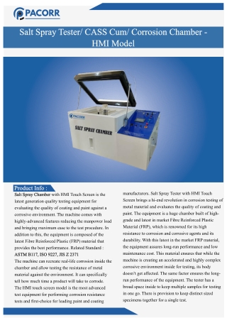 High-Precision Salt Spray Chamber for Corrosion Testing