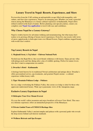 Luxury Travel in Nepal