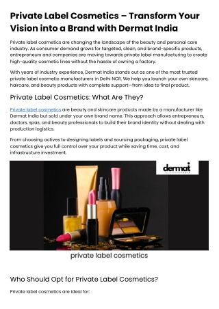 Private Label Cosmetics