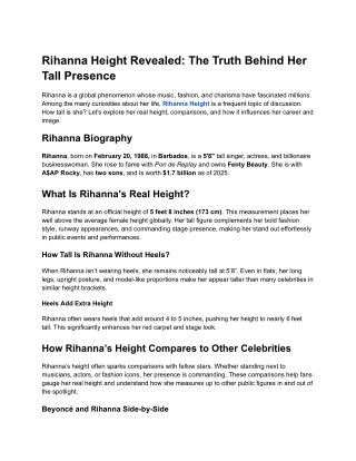 Rihanna Height Revealed_ The Truth Behind Her Tall Presence