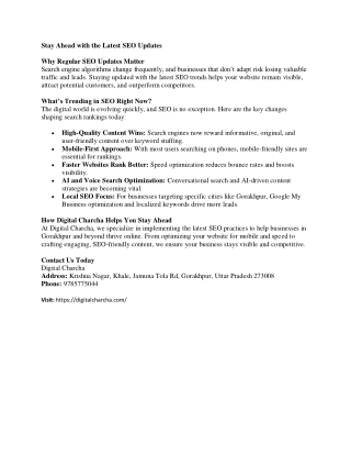 Stay Ahead with the Latest SEO Updates