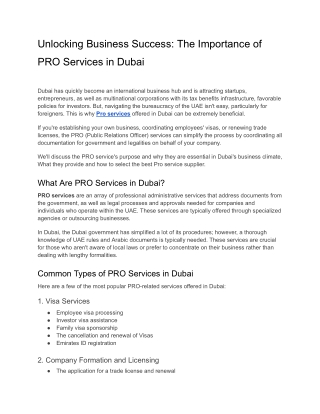 Unlocking Business Success_ The Importance of PRO Services in Dubai
