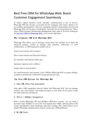 Free WhatsApp Web CRM Solution for Chrome – Simplify Your Business