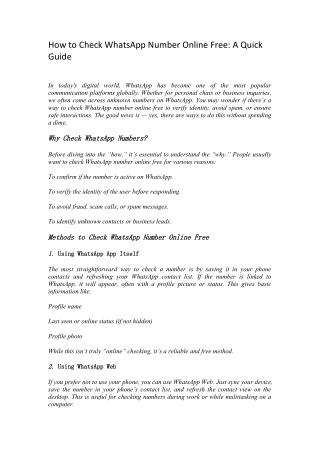 WhatsApp number checker & filter| WA-Filter