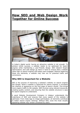 How SEO and Web Design Work Together for Online Success
