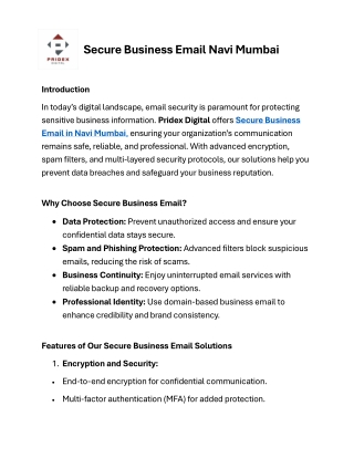 Secure Business Email Navi Mumbai