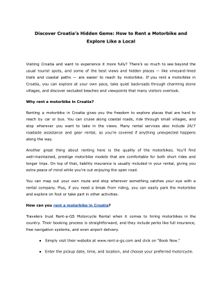 Discover Croatia’s Hidden Gems_ How to Rent a Motorbike and Explore Like a Local