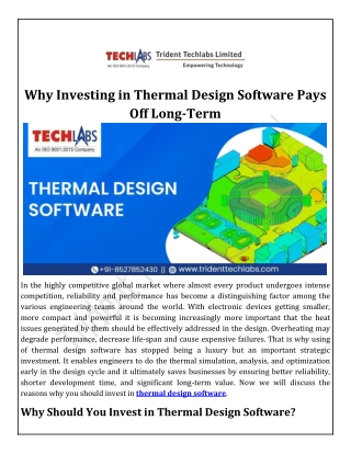 Why Investing in Thermal Design Software Pays Off Long-Term