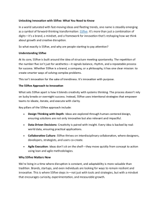 Unlocking Innovation with 55five