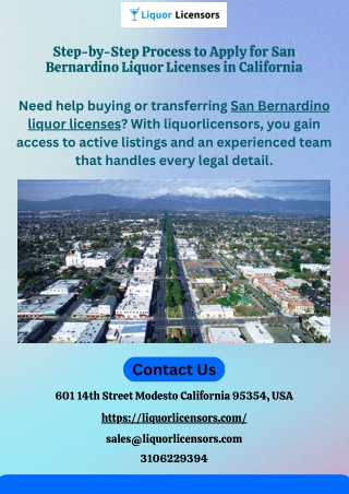 Step-by-Step Process to Apply for San Bernardino Liquor Licenses in California