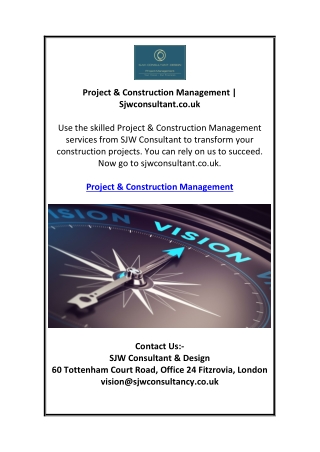 Project & Construction Management | Sjwconsultant.co.uk