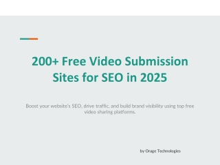 Free Video Submission Sites SEO 2025