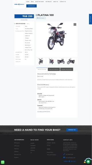 Platina 100 On Road Price In Bangalore - Amba Bajaj