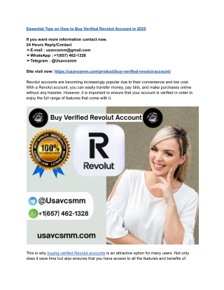Essential Tips on How to Buy Verified Revolut Account in 2025
