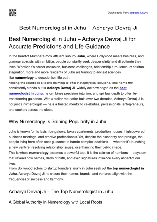 Best Numerologist in Juhu – Acharya Devraj Ji
