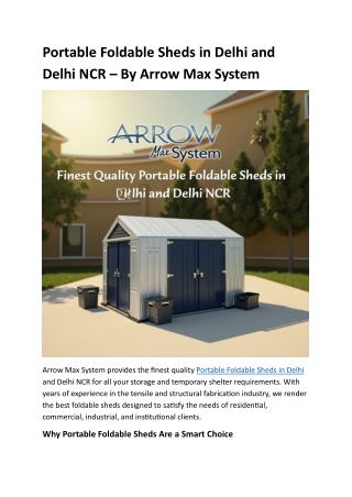 Portable Foldable Sheds in Delhi and Delhi NCR