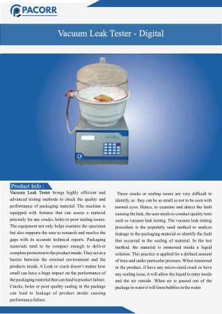 Why Vacuum Leak Testing is Important