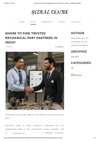 Find Trusted Mechanical Part Suppliers in India -  No Guesswork Needed