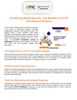 Enhancing Retail Security Top Benefits of CCTV Surveillance Systems