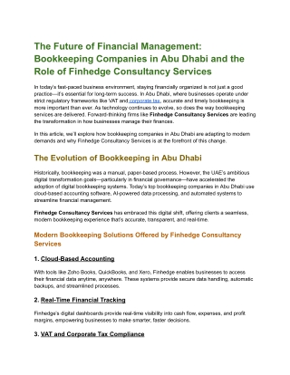 The Future of Financial Management