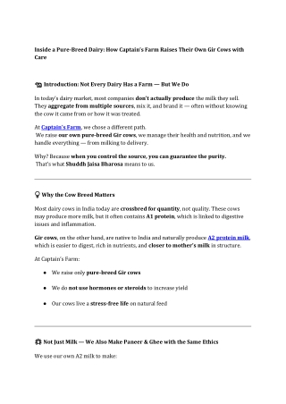 Inside a Pure-Breed Dairy How Captain’s Farm Raises Their Own Gir Cows with Care