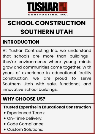 School Construction Southern Utah