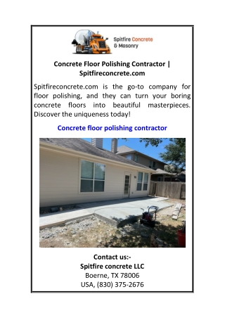 Concrete Floor Polishing Contractor Spitfireconcrete.com