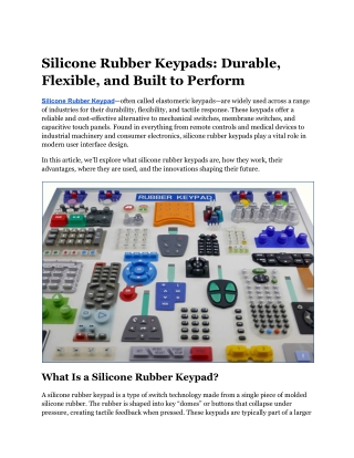 Silicone Rubber Keypad