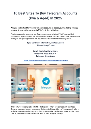 10 Best Sites To Buy Telegram Accounts (Pva & Aged) In 2025