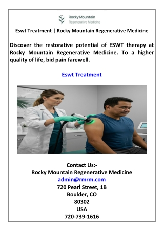 Eswt Treatment  Rocky Mountain Regenerative Medicine