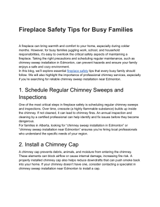 Fireplace Safety Tips for Busy Families