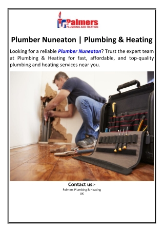 Plumber Nuneaton | Plumbing & Heating