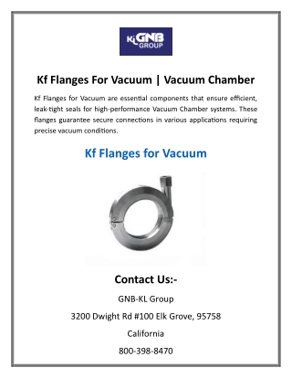 Kf Flanges For Vacuum