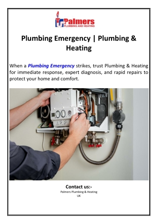 Plumbing Emergency | Plumbing & Heating