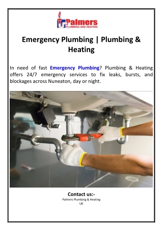 Emergency Plumbing | Plumbing & Heating