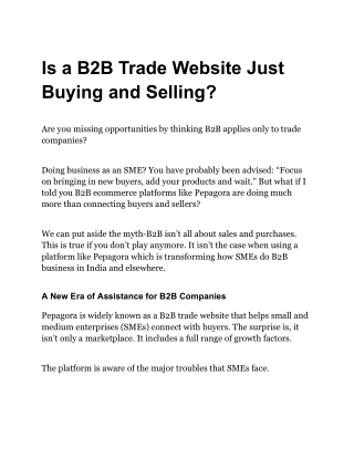 Rethinking B2B