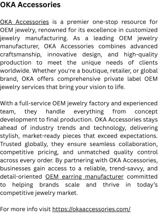 OEM jewelry manufacturer