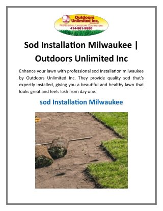 Sod Installation Milwaukee