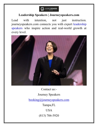 Leadership Speakers  Journeyspeakers.com