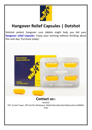 Hangover Relief Capsules | Dotshot