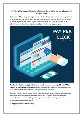 SEO Agency Mississauga, PPC Agency Mississauga Expert Digital Marketing Solutions for Business Growth