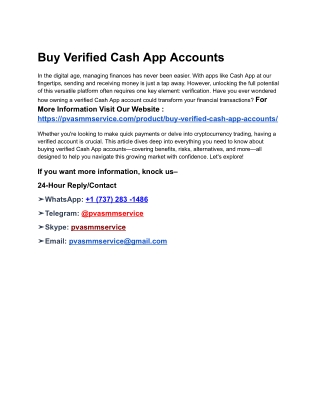 Top 7 Site To Buy Verified Cash App Accounts In This Year
