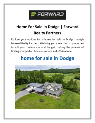 Home For Sale In Dodge