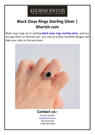 Black Onyx Rings Sterling Silver | Kherish.com